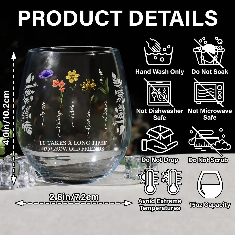 Personalized best friends wine glass