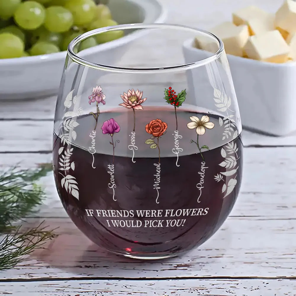 Personalized best friends wine glass
