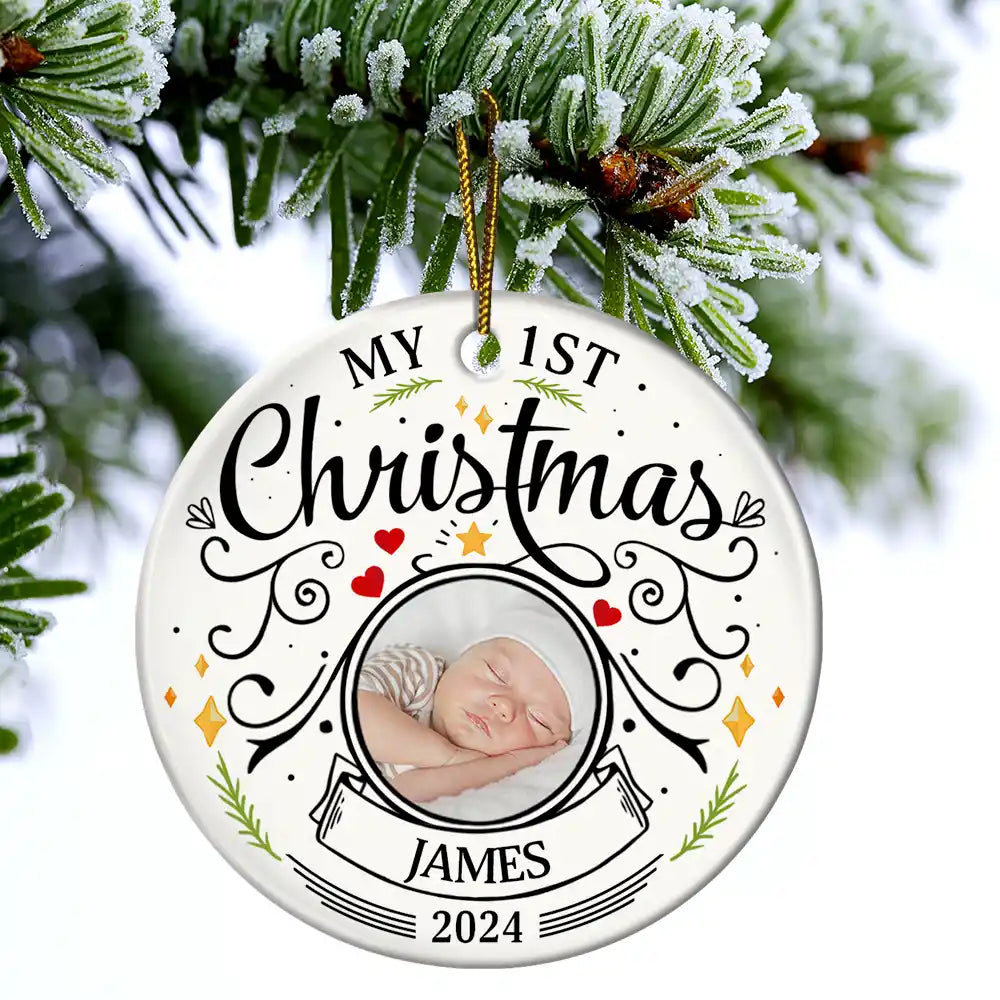 Baby's first christmas ornament personalized