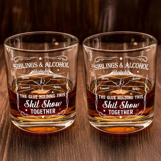 Personalized whiskey glass for friends