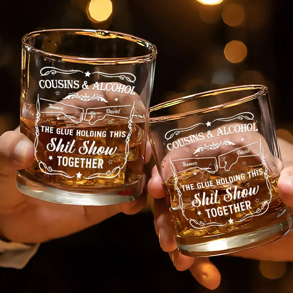 Personalized whiskey glass for friends