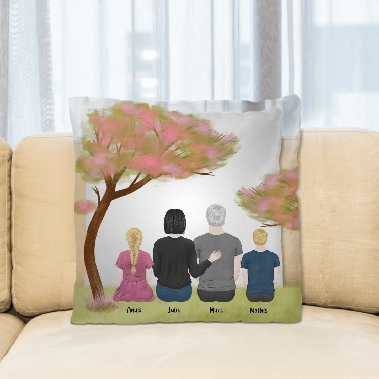 coussin personnalisable famille