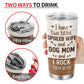 Personalized Dog Mom Tumbler with Two Lid Options - Spoiled Wife and Dog Mom Design, Stainless Steel, Custom Gift