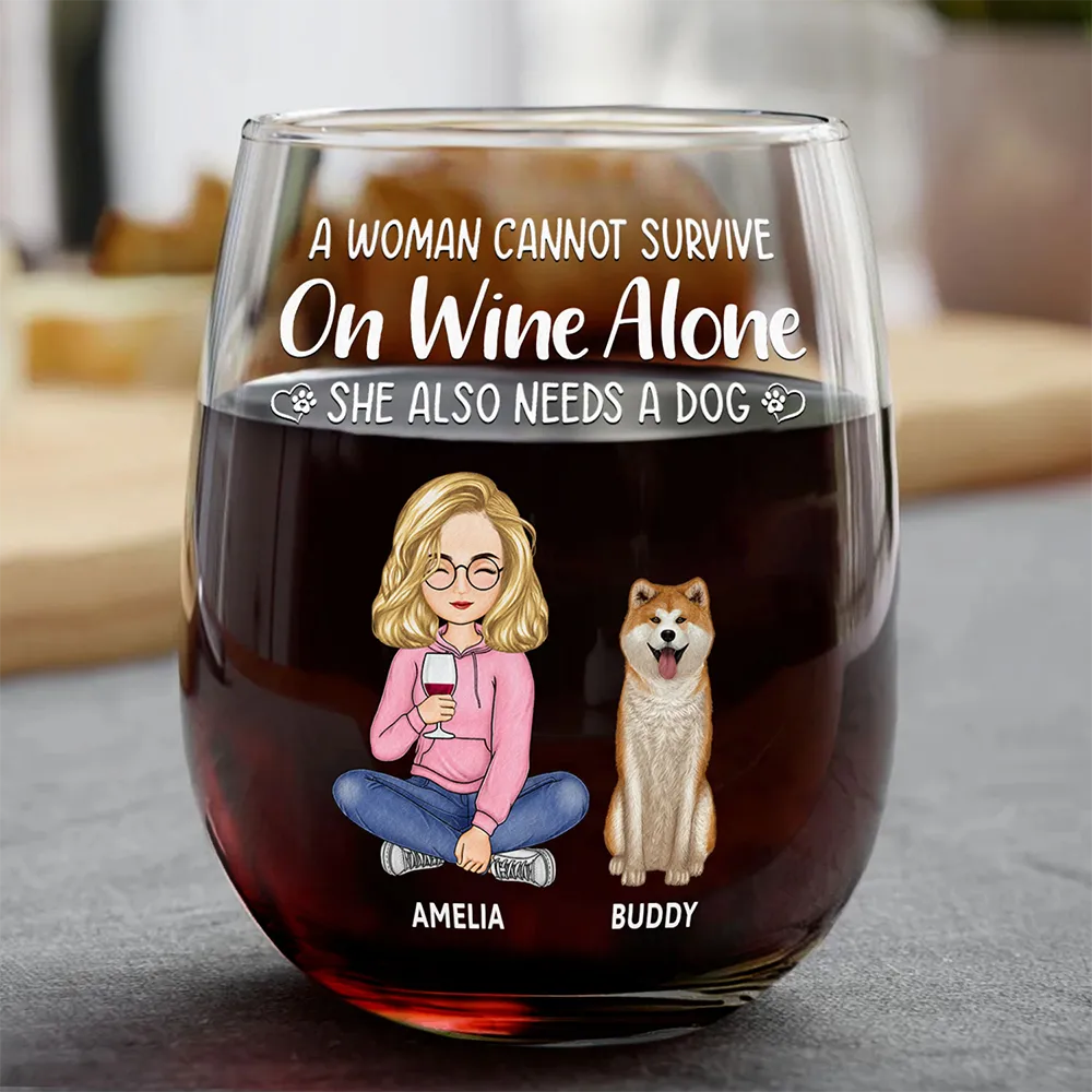 Verre vin personnalisable animal de compagnie