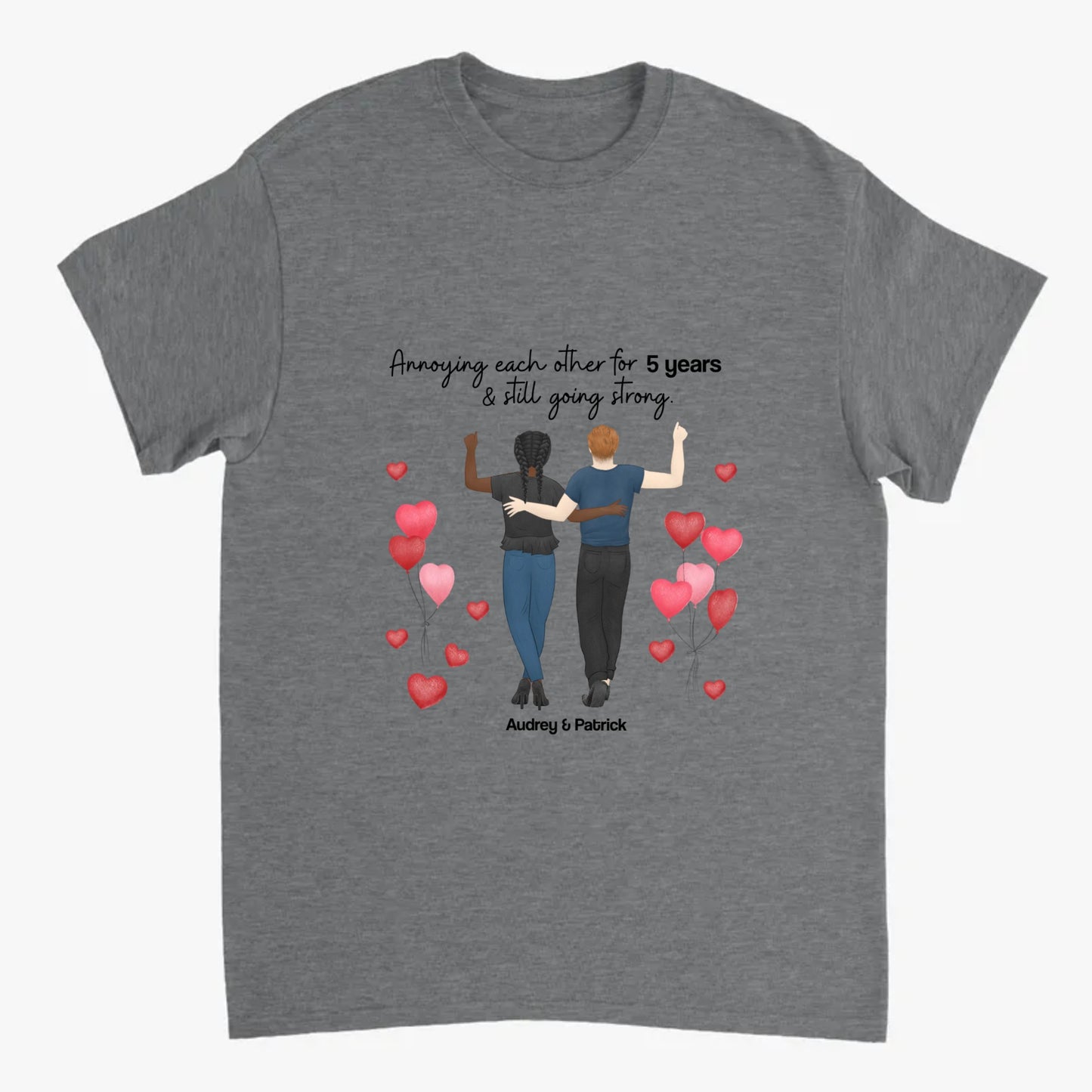 amoureux t shirt personnalisé couple