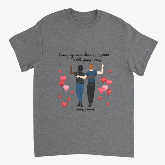 amoureux t shirt personnalisé couple